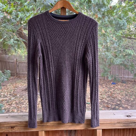 JOS A. Bank Reserve Women's Brown 100% Cashmere Cable Knit Sweater Size M - Picture 1 of 6